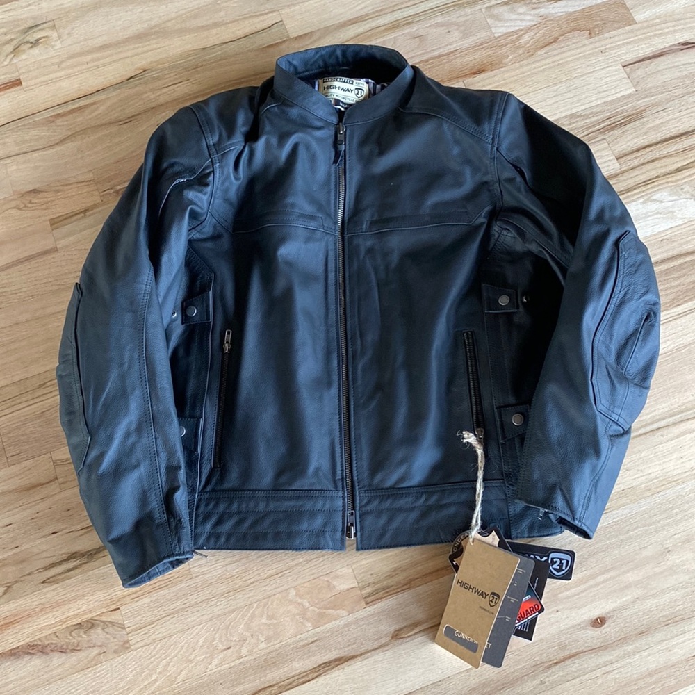 Highway 21 gunner motorcycle leather jacket